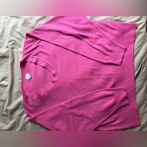 Oversized Pink V Neck Sweater